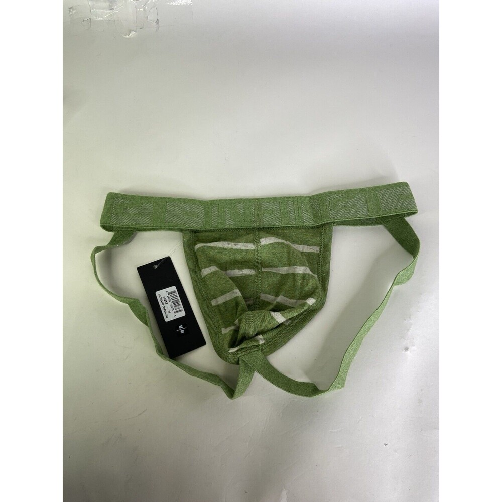 C-IN2 Hand Me Down Jock Strap Underwear Lacinato Green Striped Mens Size M - Picture 2 of 5